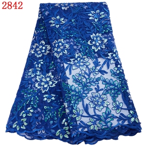 Nuovo Design 2842: Tessuto in Pizzo Africano con Paillettes e Ricami per Abiti da Sera di Lusso da Donna - Product Image 4