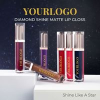Gloss à lèvres mat diamanté personnalisé en petite série, sans logo, effet velours nacré, brillant, longue tenue, ne se décolore pas, en stock