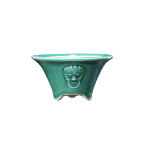 Maceta de cerámica con forma de bestia en miniatura, esmaltada en verde, tamaño pulgar, para plantas de palma y flores. - Product Image 5