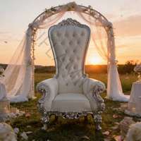 Chaise royale de roi et de reine, chaise royale Bjflamingo Lux en argent