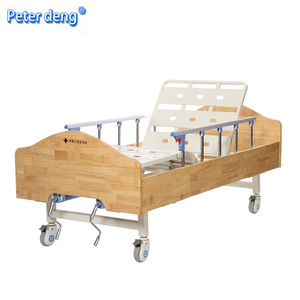 Cama de Hospital Manual Peter Deng de Madera con Manivela Simple y Barandilla para Pacientes Mayores o Paralizados - Product Image 2