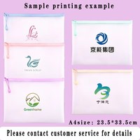 Sac de rangement écologique en EVA BoYing pour étudiants, format A4, avec fermeture éclair, imprimé translucide, dossier de documents imperméable, motif en maille de Manila