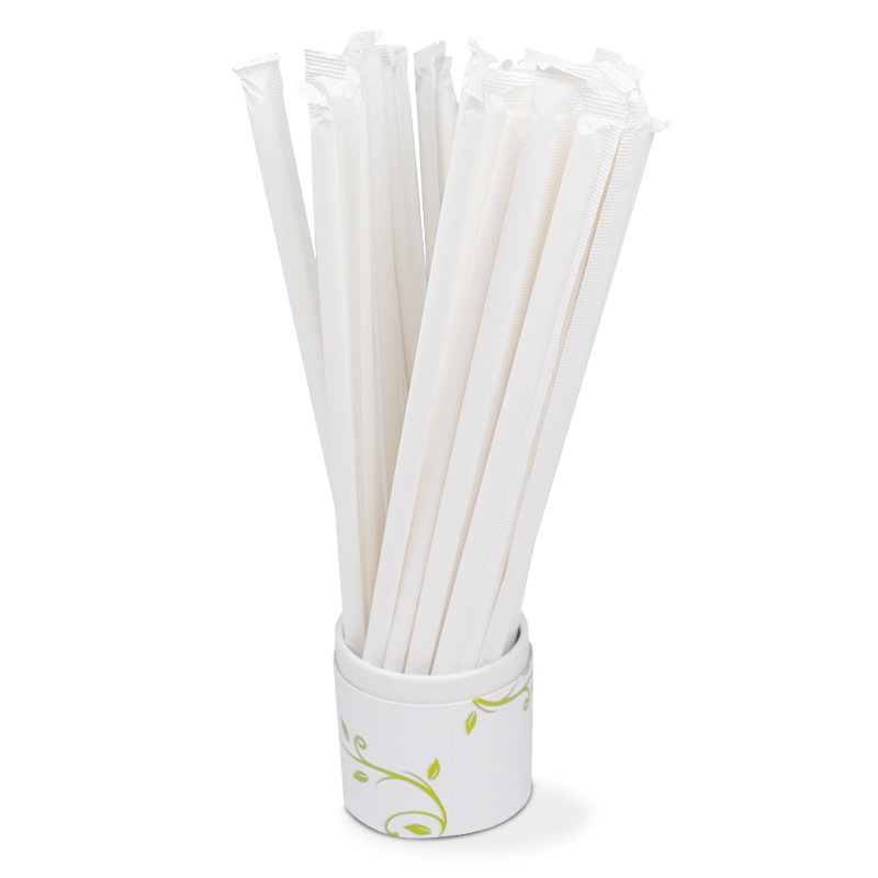 Wholesale Eco Friendly Biodegradable Food Grade White Kraft Disposable Drinking Bubble Tea Paper Straws Customized Color Home