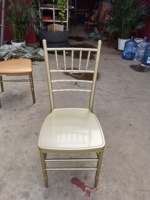 Chaise de banquet en métal doré de luxe, empilable, chaise Chiavari pour mariage, pour les fêtes