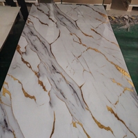 Haute brillance 1220x2440mm revêtement UV or 2mm 3mm Pvc marbre panneau mural Pvc prix de la feuille de marbre pour le marché de Dubaï