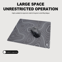 Tapis de souris de jeu en verre personnalisable en usine, surface en verre spécial, tapis de souris en verre noir topographique pour le jeu