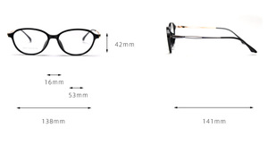 Nuevo pequeño TR90 Blue Light Metal Myopia Eyeframe para mujeres PC Marco óptico con decoración de luz azul - Product Image 4