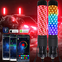 Lampe laser LED RGB haute intensité de 1 pied pour RZR UTV ATV 360 °   Feux de sécurité tout-terrain Chasing Whip Flag Rock Light 12V IP68