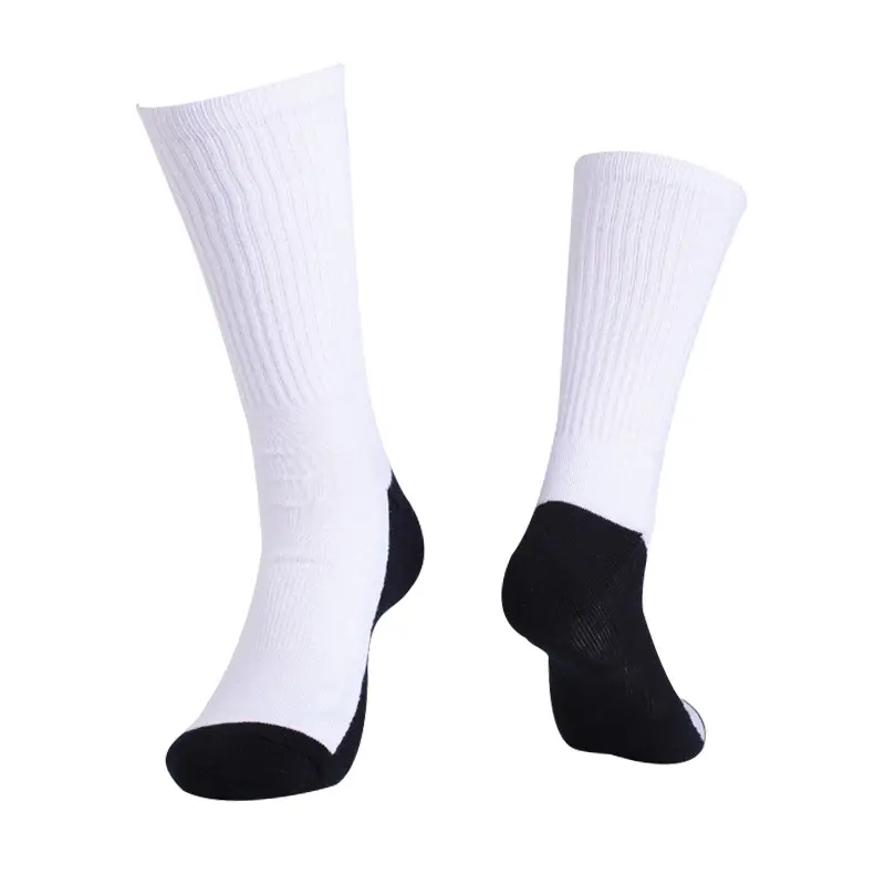 JX-I-0865 white with black bottom socks black sole white socks black socks white bottoms