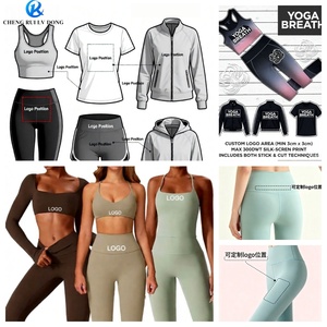 Completo da Yoga in Stile Europeo-Americano, Tinta Unita, Spazzolato, Traspirante e Leggero - Product Image 5