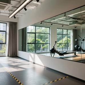 Venta al por mayor de <span class=keywords><strong>espejo</strong></span> sin marco de longitud de cuerpo completo de <span class=keywords><strong>2</strong></span>-8mm de espesor para la decoración de la pared del suelo en el gimnasio en casa salón o decoración de la habitación - Product Image 6