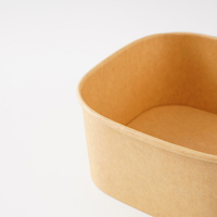 Boîte alimentaire jetable carrée en papier kraft imperméable, résistante aux UV, pour les repas à emporter, les réunions de famille, les fêtes et l'utilisation en salle de sport