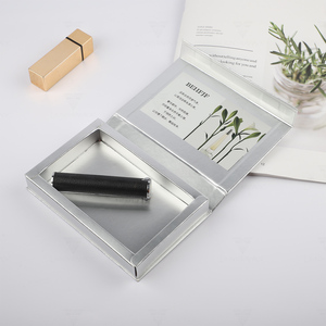 Free Samples Rectangle Gift Packaging Lipstick Storage Clamshell Type Silver Book Shape Box