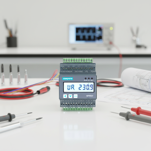 Analizador de Calidad Eléctrica Trifásico Medidor de Potencia Carril DIN MQTT Medidor de Energía Inteligente WIFI Monitor de Energía para Microrred Medidor Solar - Product Image 1