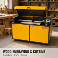 Machine de gravure laser CO2 avec axe rotatif à 360° pour grandes pièces cylindriques, colonnes en bois, contreplaqué, CNC industriel