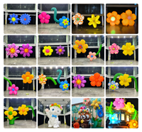 Fleurs gonflables personnalisées avec éclairage LED à motifs, fleurs géantes jaunes et roses, décoration gonflable pour la scène et la décoration des parcs