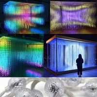 Intelligent Programmable Lumineux 3D LED Cube Pixel Ball Dot DV12V DMX512 RGB Changement de Couleur Hôtels Bar Fête Décor Ambiant Lampe Bande
