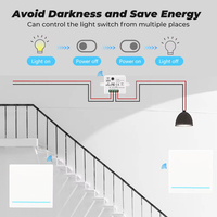 Module intelligent sans fil QIACHIP Mini, interrupteur à bouton poussoir, lumière, 433 MHz, télécommande électrique pour la maison, panneau mural marche/arrêt, 220 V 10 A, LED