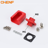 Bloc de bornes de batterie CHENF IP54 étanche 200A carré rouge noir en cuivre massif de haute qualité pour montage sur panneau