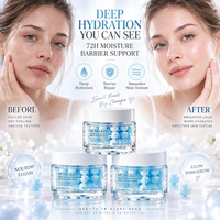 Crème Visage OEM Personnalisée 60g aux Perles de Vitamine B5 Bleues, Apaisante, Réparatrice et Hydratante pour Peaux Sensibles