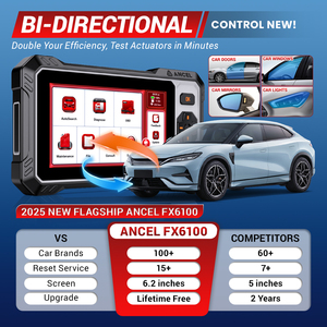 ANCEL FX6100 Ali, herramienta de diagnóstico de sistema completo con más de 15 funciones de reinicio, escáner de caja de cambios, escáner OBD2 gratuito de por vida para automóvil - Product Image 6