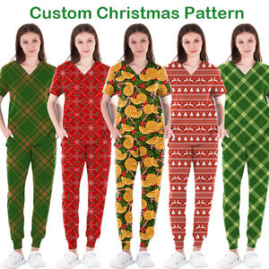 Conjuntos de uniformes de algodón con estampado personalizado 2025, transpirables, de moda, de alta calidad, para enfermera, exfoliante Dental, accesorios de uso hospitalario - Product Image 4