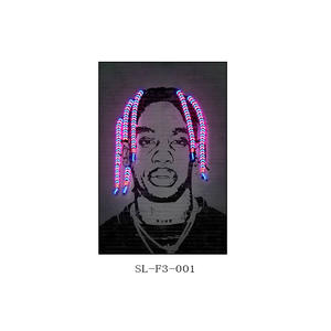 Неоновые световые панели для декора: музыкальная стена для столовой, KTV, в стиле хип-хоп, с изображением рэпера, настенное панно, место происхождения - Product Image 6