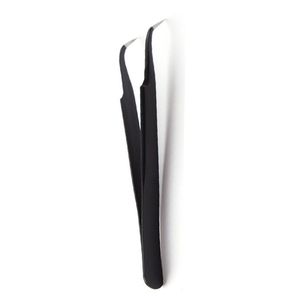 Pinzas para pestañas con punta curva de acero inoxidable de primera calidad, herramienta de belleza antiestática de alta calidad para injerto de pestañas postizas - Product Image 5