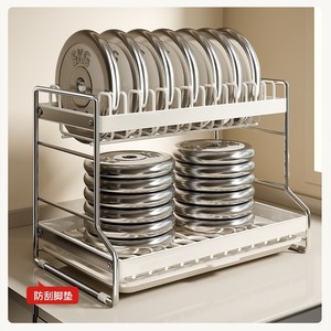 Kitchen Dish Rack Stainless Steel <b>Collapsible</b> Drain Basket Multi Functional <b>Storage</b> For Countertop Tableware L Size - Product Image 2