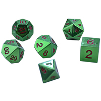 Faible MOQ, logo personnalisé gravé, dés polyédriques creux en alliage de zinc, 7 pièces, nouveau design, vente en gros en usine pour D&D RPG
