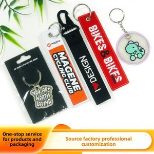X48 Wholesale <b>Custom</b> Woven <b>Keychains</b> Personalized Fabric <b>Keychains</b> With Logo Oem Factory Direct - Product Image 3