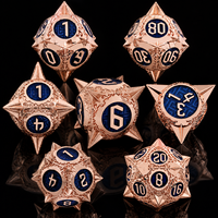 1PC Vintage Antique Bronze Metal DND Dice Set Sharp Edge Polyhedral Dice Dungeons Dragons RPG Tabletop Board Game Gifts Handmade