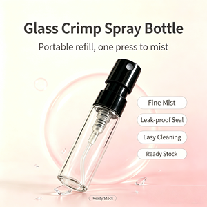 Flacon pulvérisateur de parfum en verre vide, personnalisable, en gros, anti-fuite, rechargeable, portable, pour échantillons et voyage, avec bouchon à sertir - Product Image 1