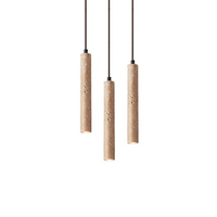 Lampu Gantung LED Wabi Sabi 30CM Travertine Kuning untuk Ruang Makan, Dapur, Restoran, Meja Bar, Kamar Tidur, Lampu Gantung Batu di Samping Tempat Tidur