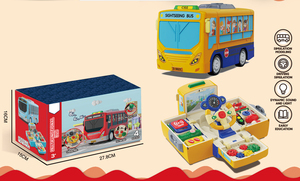 Juguete de Autobús Escolar Interactivo con Volante Realista, Sonido y Luces, Simulación de Conducción, Juego de Imitación para Niños, Aprendizaje y Diversión - Product Image 6