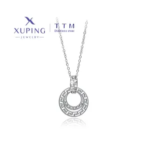 Xuping TTM collana con ciondolo a doppio anello di gioielli all'ingrosso in acciaio inossidabile con zircone