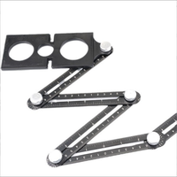 Règle de mesure multi-angles moderne en ABS, outil de traçage pliable à six sections, détecteur d'angle, système de nivellement de carreaux précis auto-adhésif
