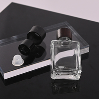 Nouvelle Bouteille Diffuseur Carrée Vide de 50 ml en Verre de Haute Qualité avec Bouchon à Vis et Impression Sérigraphiée pour Parfum Domestique