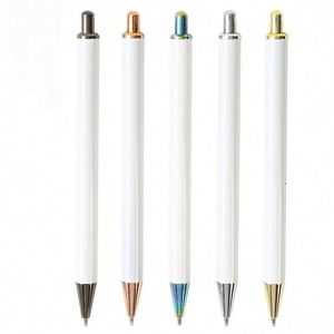 Vente flash - Stylo à bille en métal personnalisé avec logo, dégradé multicolore, encre gel neutre blanche, écriture fluide, pour le bureau et les étudiants - Product Image 1