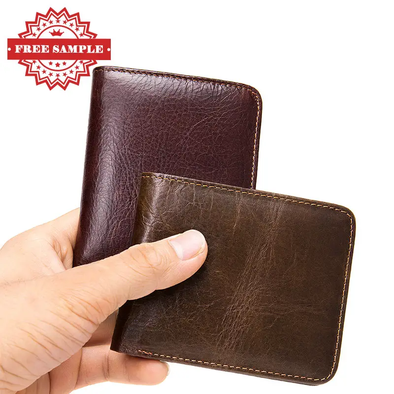Drop Shipping Designer Mens Short Wallet RFID Genuine Leather Slim Bifold Wallets For Men Cards Holders Wallet