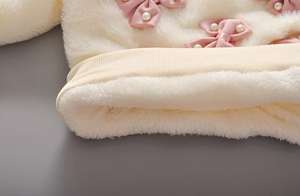 Nouvel ensemble d'hiver chaud en coton tricoté anti-plis pour bébé fille avec manteau et tutu, avec nœud - Product Image 6