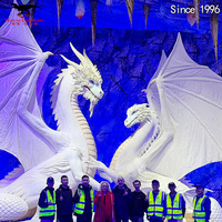 Modèle de dragon occidental animatronique d'extérieur, figurine de monstre réaliste pour parc à thème, équipement de divertissement dragon volant