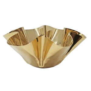 Nouveau design, bol en métal plaqué or de qualité supérieure, fait main, plat de service décoratif, style glamour, décoration de mariage, qualité export. - Product Image 1