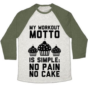 No Pain No Cake Camiseta de béisbol unisex de mezcla triple - Product Image 3