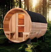 Sauna extérieur moderne multifonctionnel électrique avec conteneur en bois massif de pruche résistant aux intempéries pour la maison et le jardin