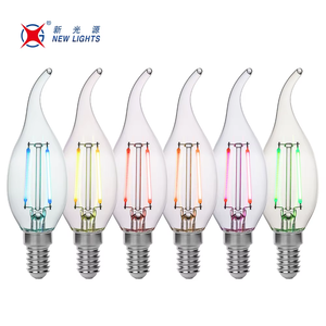 Le filament décoratif coloré de LED n'allume aucun clignotement <span class=keywords><strong>6</strong></span> options de couleur claire E14 lampe claire 2W 4W 5W C35T ampoules de filament de LED - Product Image 1