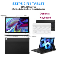 Tablette PC 2 en 1 personnalisée de 10,1 pouces IPS 2 Go/4 Go + 32 Go/64 Go WIFI, tablette Android 12 avec clavier détachable pour étudiants
