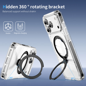 Custodia per iPhone 17 Pro Max, con supporto girevole a 360°, magnetica, trasparente, rigida, antiurto, compatibile con iPhone 12/13/14/15 Pro Max/17 Pro - Product Image 6