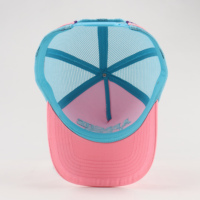 Casquette de performance structurée en maille éponge avec logo brodé en relief à 5 panneaux, deux bandes latérales, personnalisable OEM, vente en gros