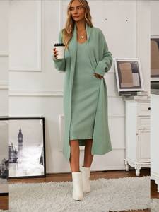 RUIQUWIN, nuevo traje de punto con logotipo personalizado, chaleco elegante, vestido para mujer, cárdigan largo cómodo, abrigo - Product Image 3